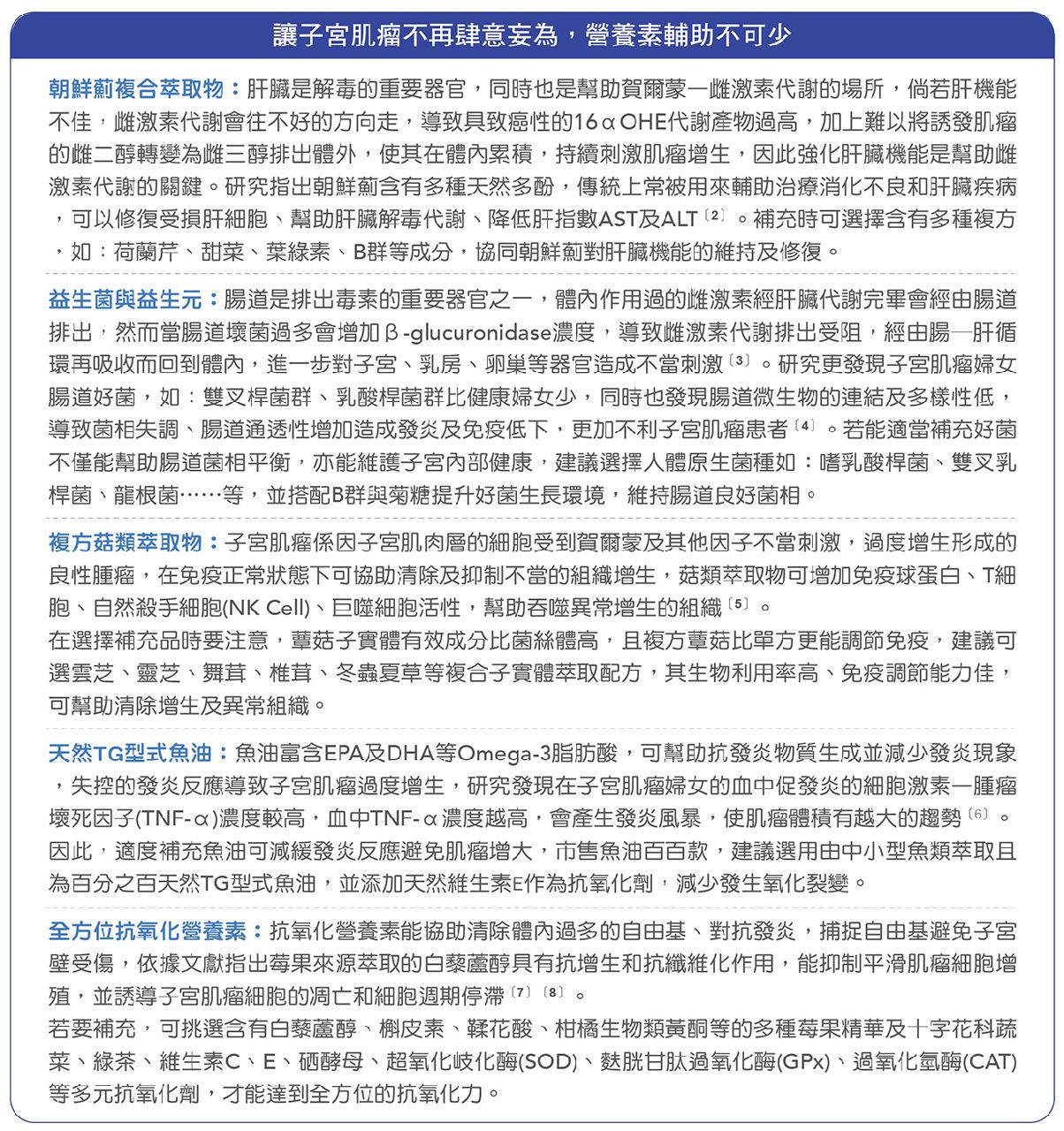 掀開婦科營養新篇章,面對子宮肌瘤不慌張